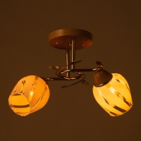 Люстра  "Лепестки" 2x40Вт E27 золото 44х33х28 см