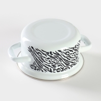 Набор кастрюль &laquo;Зебра&raquo;, 3 предмета: 1 л, 1,5 л, 2,3 л, стеклянные крышки