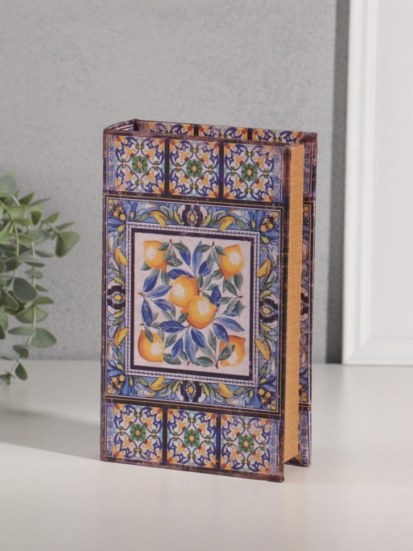 Сейф-книга дерево кожзам "Солнечные лимоны" 21х13х5 см