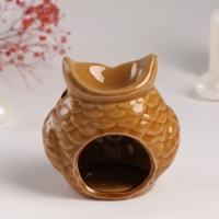 Аромалампа керамика "Ушастая сова" тёмный беж 6,5х11х10,7 см