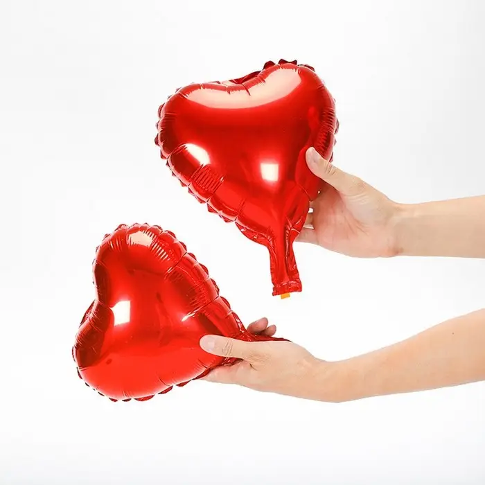 Шар воздушный фольгированный 10" &laquo;Сердце&raquo;, с палочкой, цвет красный