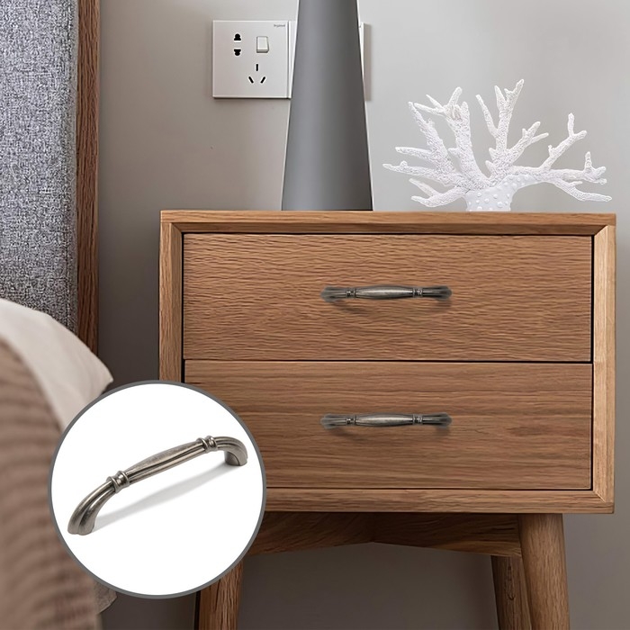 Ручка-скоба CAPPIO RSC039, м/о 96 мм, цвет старинное серебро, 4 шт.