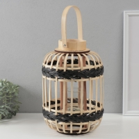 Подсвечник бамбук "Фонарик. Вертикаль" 32,5х23,5х23,5 см