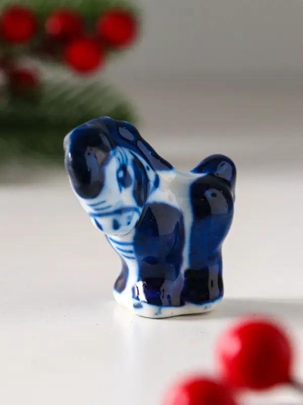 Сувенир "Коняшка", 5х5 см, гжель