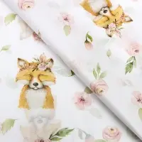 Бумага упаковочная тишью &laquo;Лисица и сад&raquo;, 50 см &times; 70 см, 17 грамм