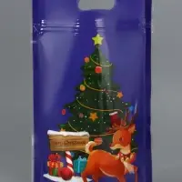 Пакет подарочный, с zip-lock застежкой, "Снеговик и его друзья", 15х22см МИКС