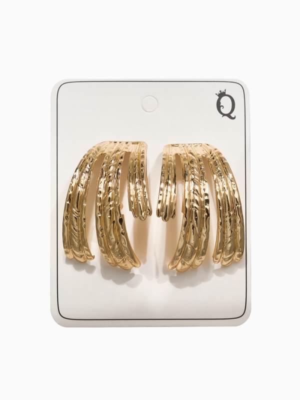 Серьги металл &laquo;Трио&raquo; объёмные, цвет золото