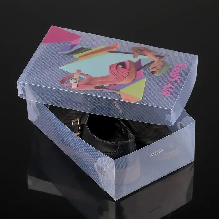 Короб для хранения обуви с ручкой &laquo;Босоножки&raquo;, 31&times;18&times;11 см, цвет прозрачный