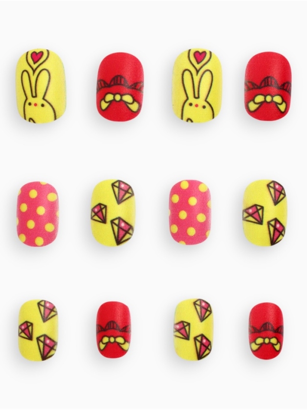 Детские накладные ногти "Зайчик", 12 шт