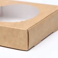 Коробка сборная, крафт, с окном, 11.5&times;11.5&times;3 см