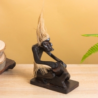 Сувенир "Абориген музыкант" дерево, 12х8х14 см