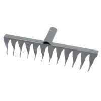 Грабли прямые, витой зуб, 12 зубцов, металл, тулейка 28 мм, без черенка, МИКС