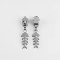 Бегунок для молнии &laquo;Спираль&raquo;, №7, &laquo;Рыба&raquo;, 10 шт., цвет никель