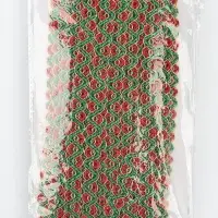 Тесьма Змейка красно-зелено-золотая 1.5 см намотка 25 метров