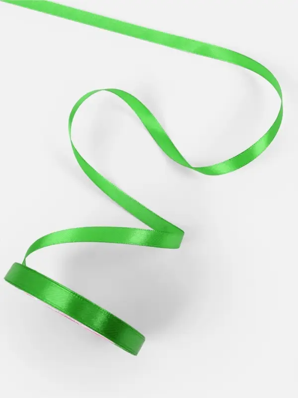 Лента атласная, 10 мм, 23&plusmn;1 м, зелёная №52