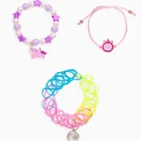 Браслет детский набор 3 шт. "Выбражулька" пончик, единорог, силиконовый, разноцветный