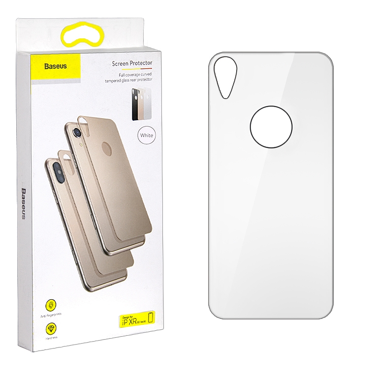 Защитное стекло iPh XR назад Baseus белое