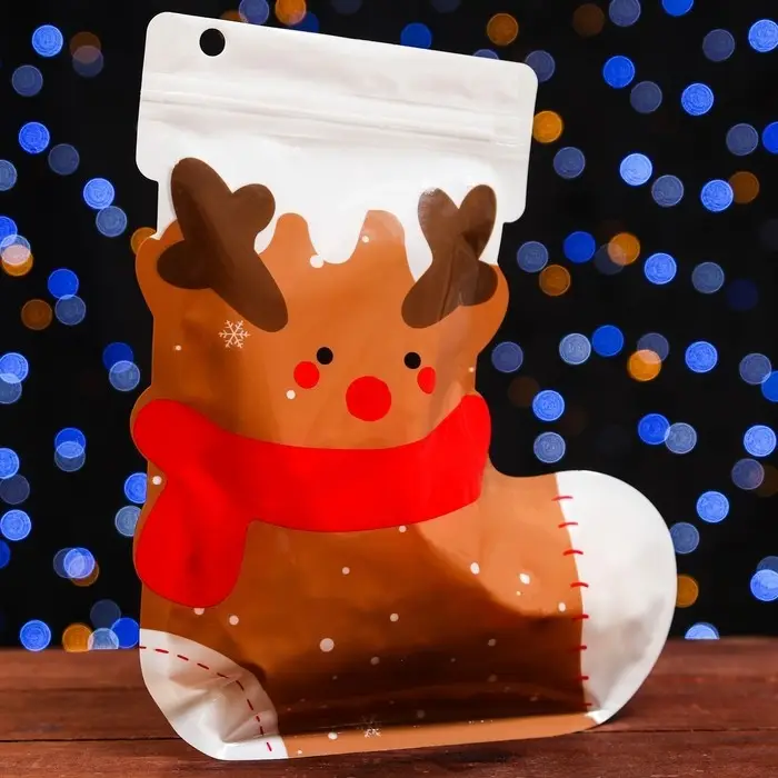 Пакет подарочный &laquo;Олень&raquo;, с zip - lock застежкой 18&times;22 см