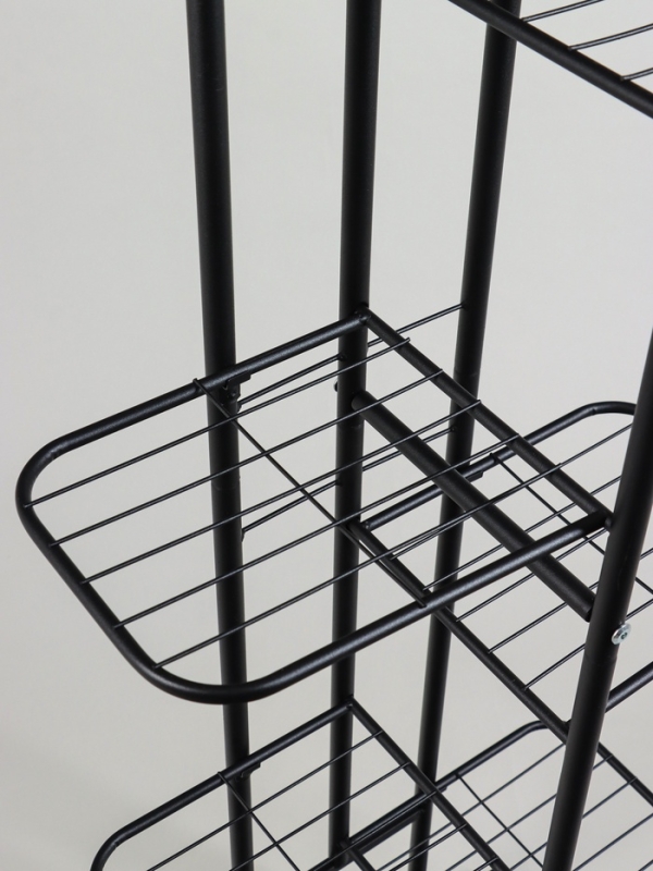 Подставка для цветов Greengo, 8 полок, 43 &times; 22 &times; 141 см, напольная, металл, чёрная