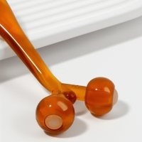 Массажёр для лица и зоны декольте, 2 шара, 14 &times; 6 &times; 2 см, цвет коричневый