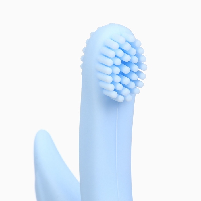 Прорезыватель силиконовый для зубов Крошка Я &laquo;Лебедь&raquo;, щеточка, на присоске, голубой