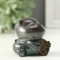 Фигурка для чайной церемонии "Кот с монетой привлечение богатства" меняет цвет 6х5,5х5,5 см   109269