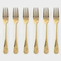 Набор вилок столовых 6 шт "Эмили" 20,5 см, цвет золото