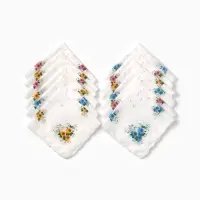 Платки носовые женские Экономь и Я "Полянка" 30*30 см, (набор 12 шт), рис. МИКС,100% пэ