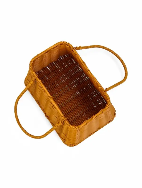 Корзина пластик 25 х 18 х 15 см, ручка14 см металл карскас коричневый