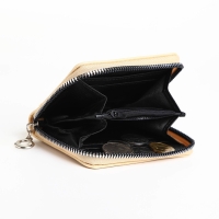 Кошелёк на молнии, отдел для карт, для монет, цвет бежевый