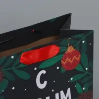 Пакет подарочный новогодний крафтовый &laquo;Green&raquo;, MS 18 х 23 х 10 см