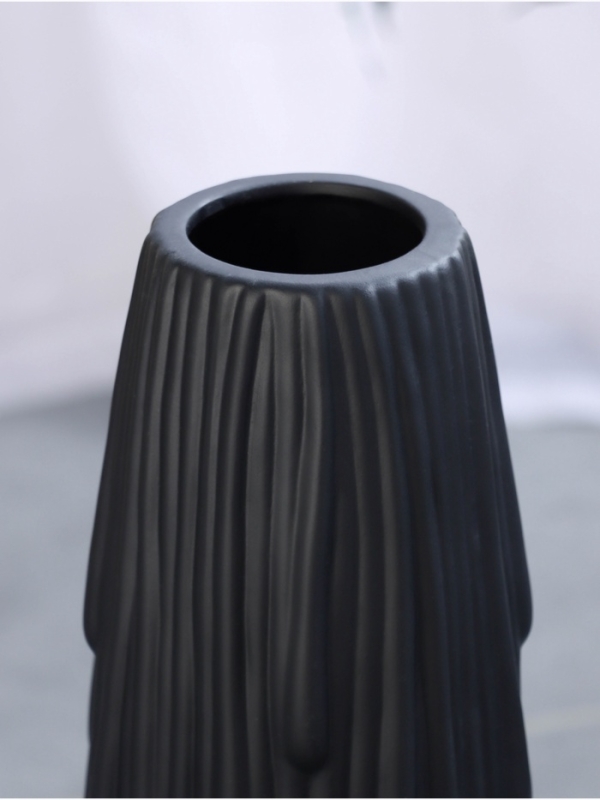 Ваза керамика напольная "Ганс" 58х13 см, чёрный