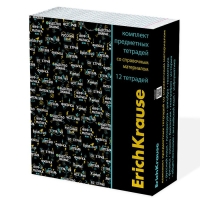 Набор предметных тетрадей 48 листов, ErichKrause Inscription, 12 шт.