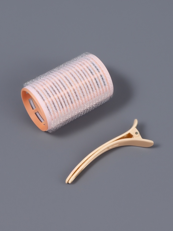 Бигуди для чёлки, с зажимом, d = 3,5 см, 6,2 см, цвет бежевый