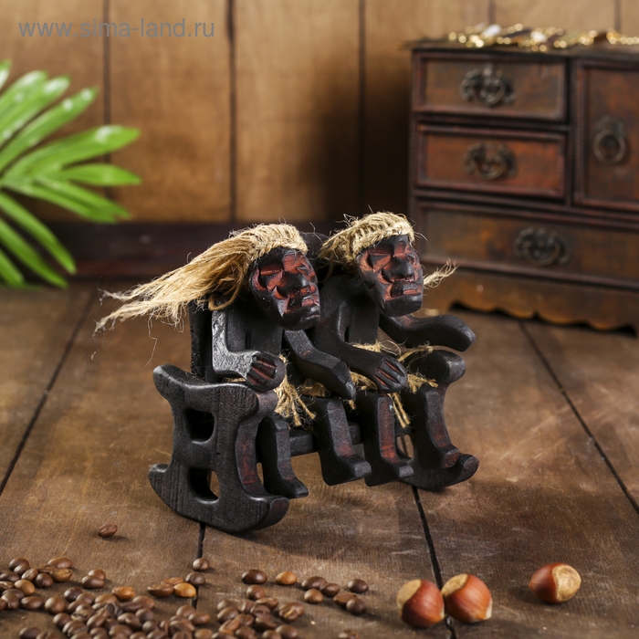 Сувенир &laquo;Парочка аборигенов&raquo;, 14&times;14&times;11 см, дерево