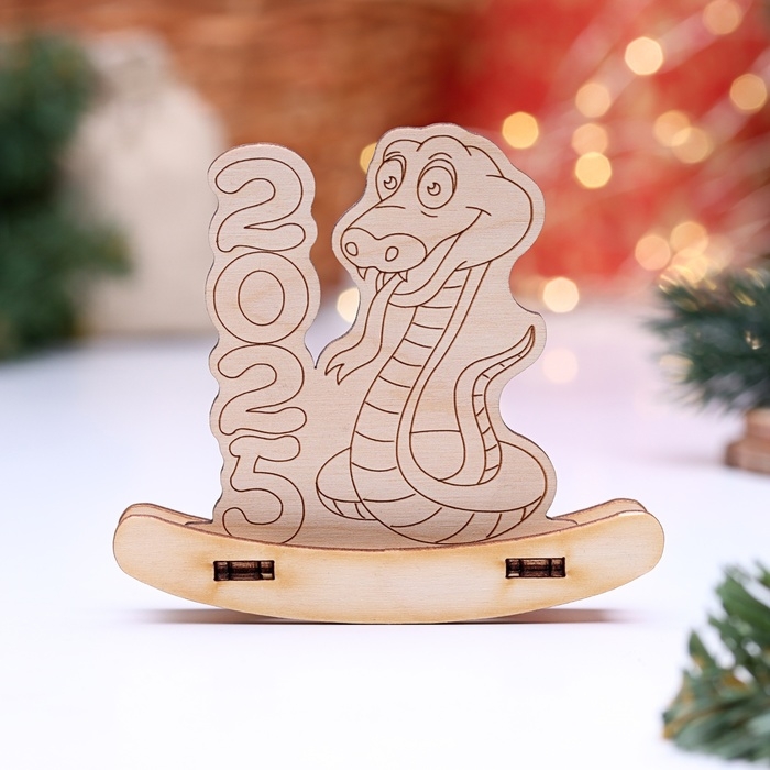 Новый год. Сувенир символ года качалка "Змейка 2025", 9,7 х 8,9 х 2 см
