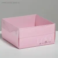 Коробка под бенто-торт с PVC крышкой, кондитерская упаковка &laquo;Love&raquo;, 12 х 6 х 11,5 см