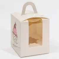 Коробка для капкейков, кондитерская упаковка, 1 ячейка &laquo;Тебе&raquo;, 9 х 9 х 11 см