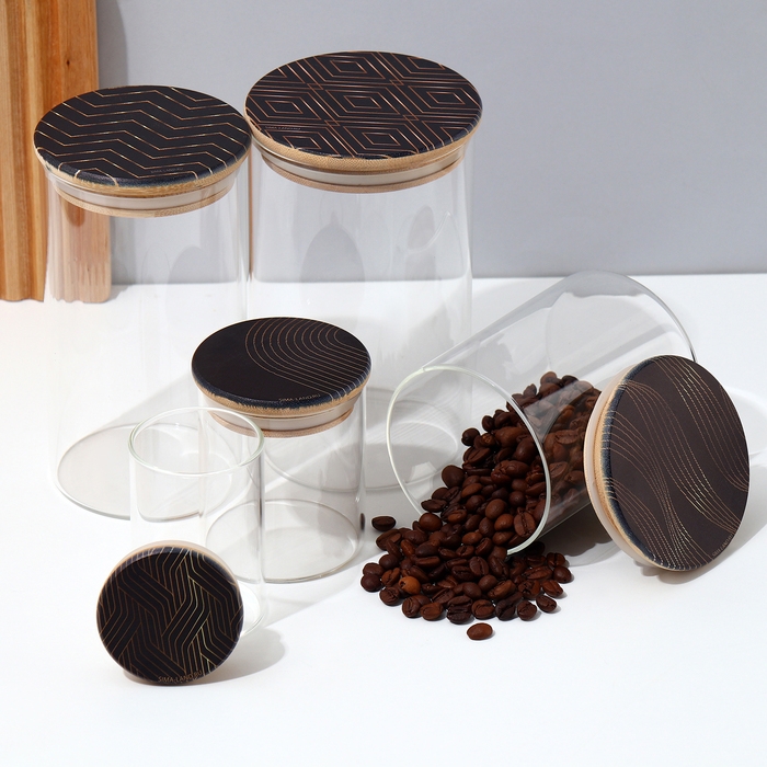 Банка для хранения сыпучих продуктов и круп &laquo;Геометрия&raquo;, 250 мл