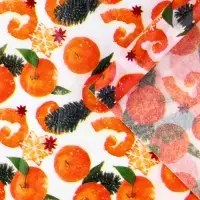 Упаковочная бумага на новый год тишью &laquo;Мандарины&raquo;, 50 х 66 см