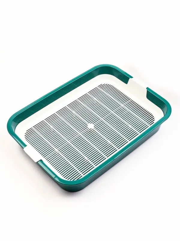 Туалет "Белла мини" для кошек, с сеткой, 35 х 26  х 6 см, Зеленый