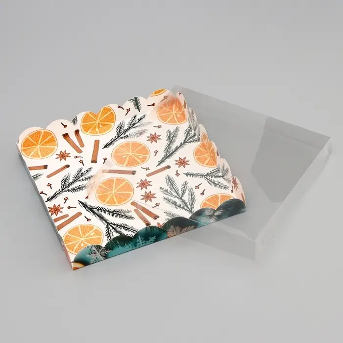 Коробка для печенья, кондитерская новогодняя упаковка, &laquo;Чудеса случаются&raquo;, 21&times;21&times;3 см