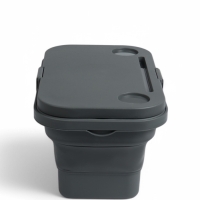 Корзина - столик Maclay 2 в 1, складная, 47 х 28,5 х 23,5 см, стол 45 х 28 х 16 см, серая