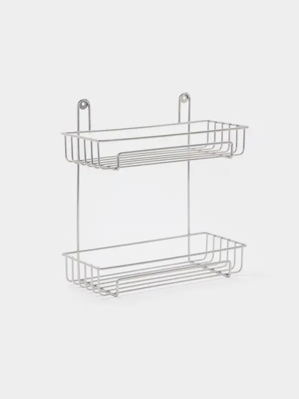 Полка для ванной прямоугольная, 2-х ярусная, 29*12,5*30 см, цвет хром