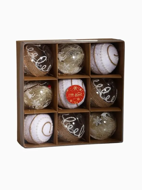 Набор шаров пластик d-8 см, 9 шт "Орсон" нежность