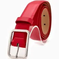 Ремень жен 05-01-02-01, Июнь2505, 3*0,3*110 см, без винта, пряж мат металл, 1 прокол, красн   109031