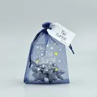 Мешочек подарочный из фатина с термонаклейкой &laquo;Ты Супер&raquo;, 11 х 16 см +/- 1.5 см
