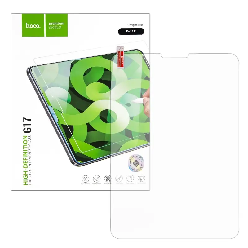 Защитное стекло iPd Pro 11 Full Screen G17 Hoco прозрачное