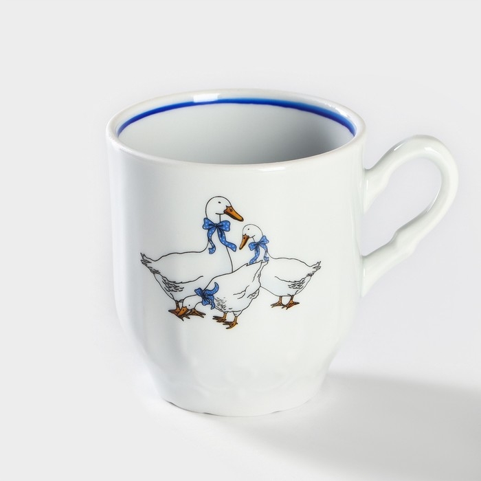 Кружка фарфоровая &laquo;Гуси&raquo;, 220 мл, рисунок микс