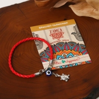 Браслет-оберег &laquo;Красная нить&raquo; талисман защиты, черепаха с бусиной, цвет серебро, 18см